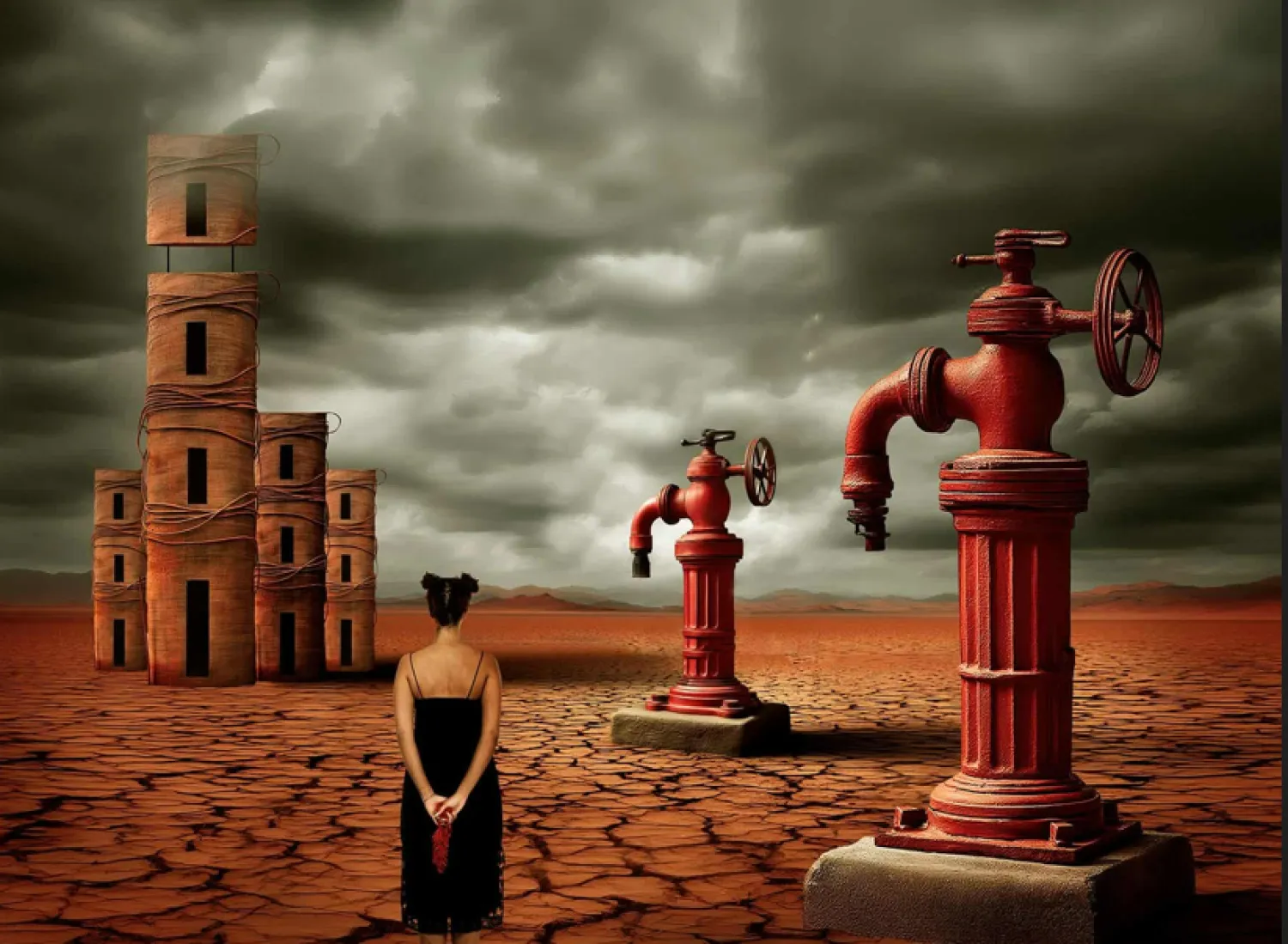 عمل للفنان أيمن لطفي ضمن المعرض (الشرق الأوسط)