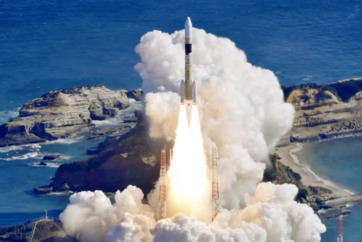 An optical observation satellite on H-IIA rocket is launched at Tanegashima Space Center on the southwestern island of Tanegashima, Japan in this photo taken by Kyodo on January 12, 2024. Kyodo/via REUTERS