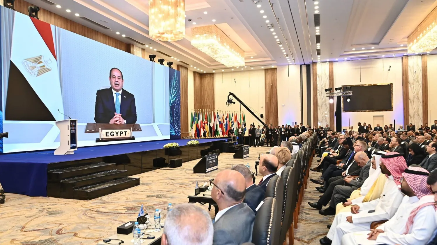 الرئيس المصري عبد الفتاح السيسي خلال كلمته المسجلة في «أسبوع القاهرة للمياه» (وزارة الري المصرية)