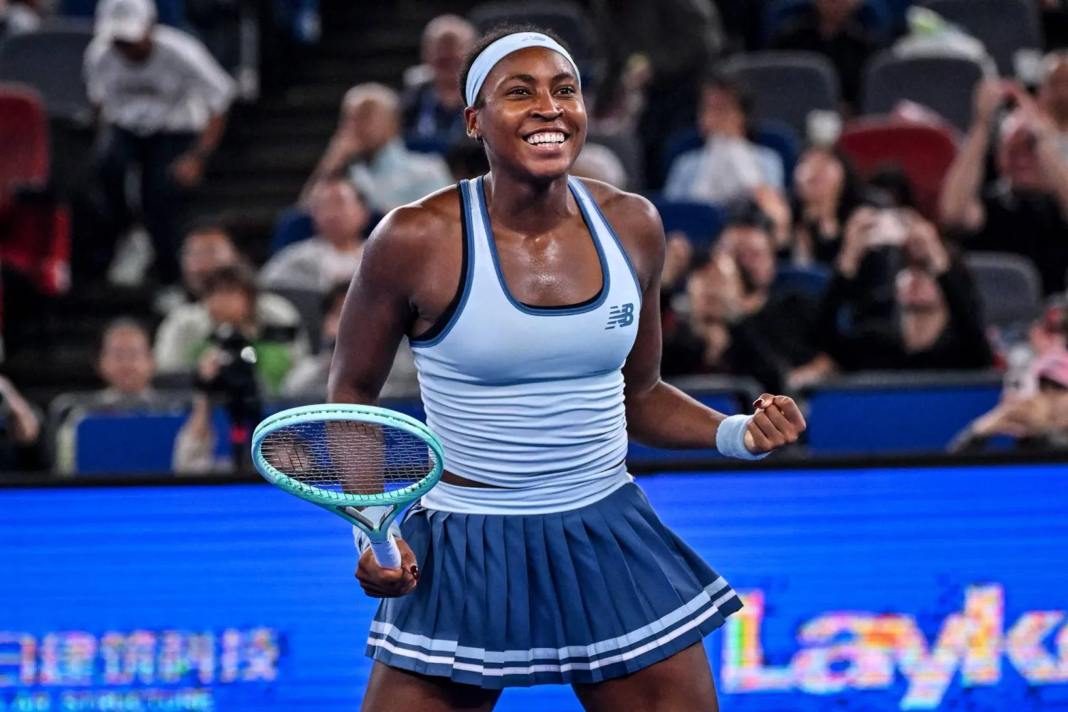 الأميركية كوكو غوف بطلة ووهان (أ.ف.ب)