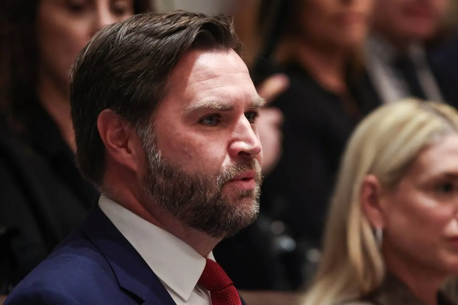 US Vice President JD Vance (L) speaks during a Cabinet Meeting at the White House in Washington, DC, USA, 09 October 2025. (EPA)