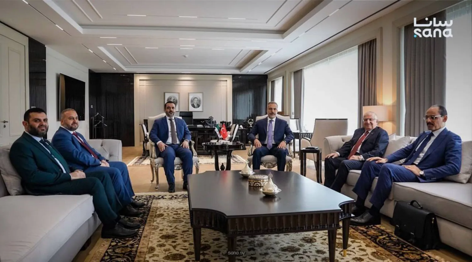 اجتماع وزراء الخارجية والدفاع ورئيسَي المخابرات الأتراك والسوريين في أنقرة الأحد (سانا)