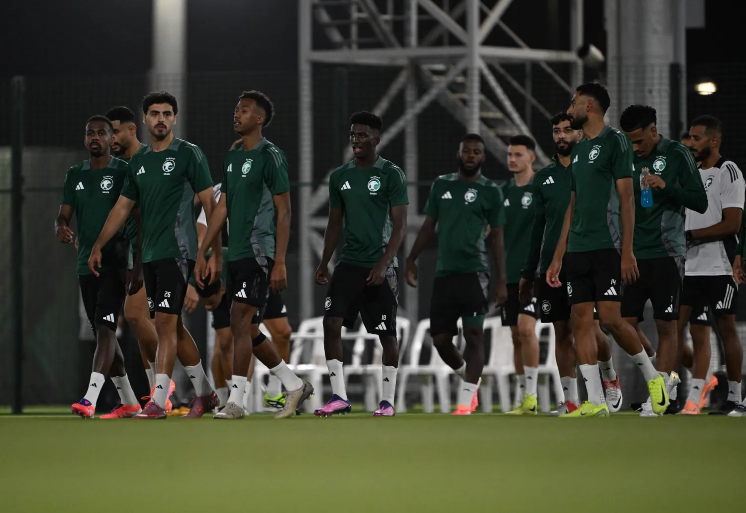 الأخضر خلال التحضيرات الأخيرة (الاتحاد السعودي)