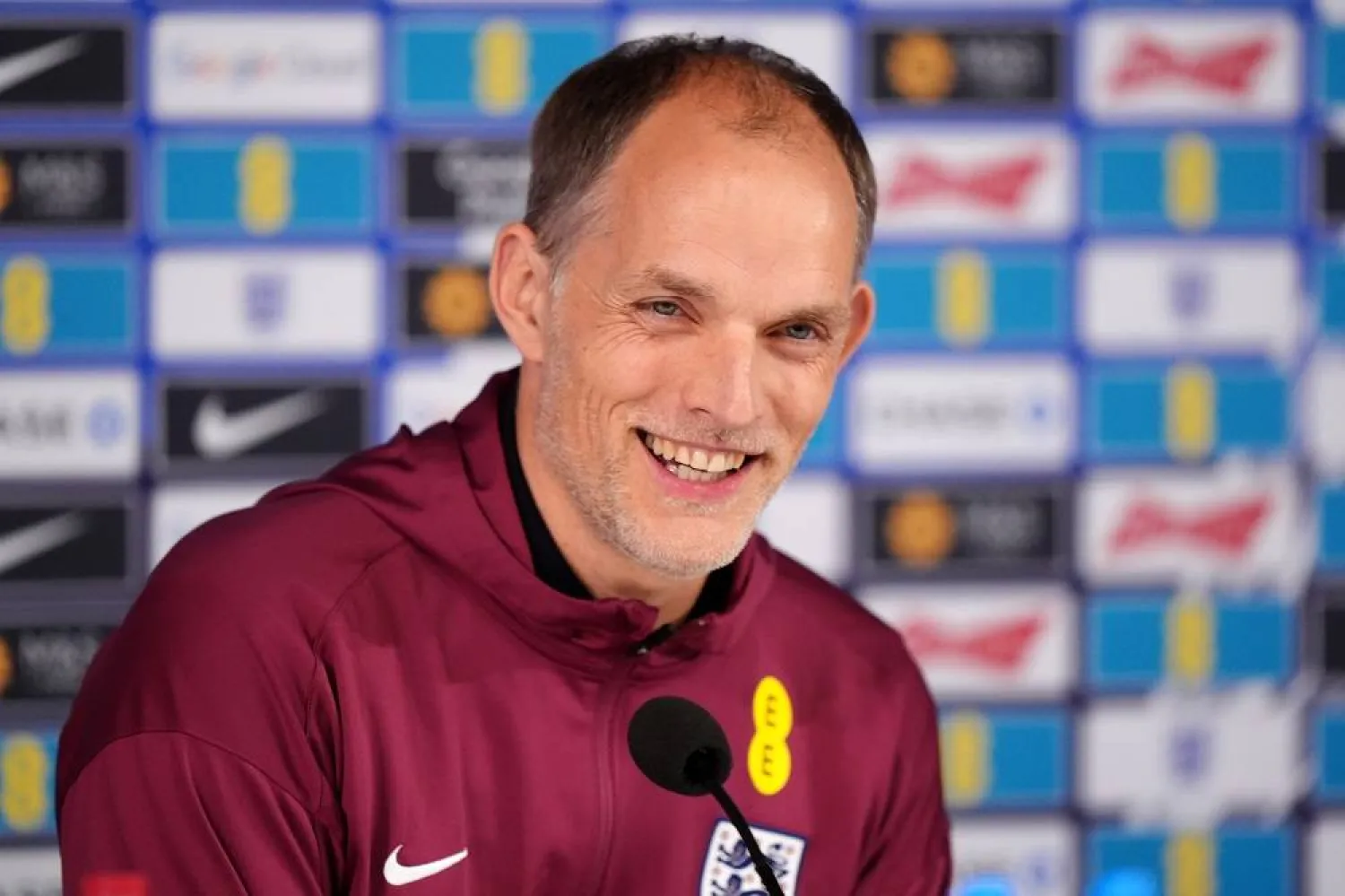 13 October 2025, Latvia, Riga: England head coach Thomas Tuchel attends a press conference at Daugava Stadium, ahead of Tuesday's FIFA World Cup European Qualifier soccer match against Latvia. (dpa)