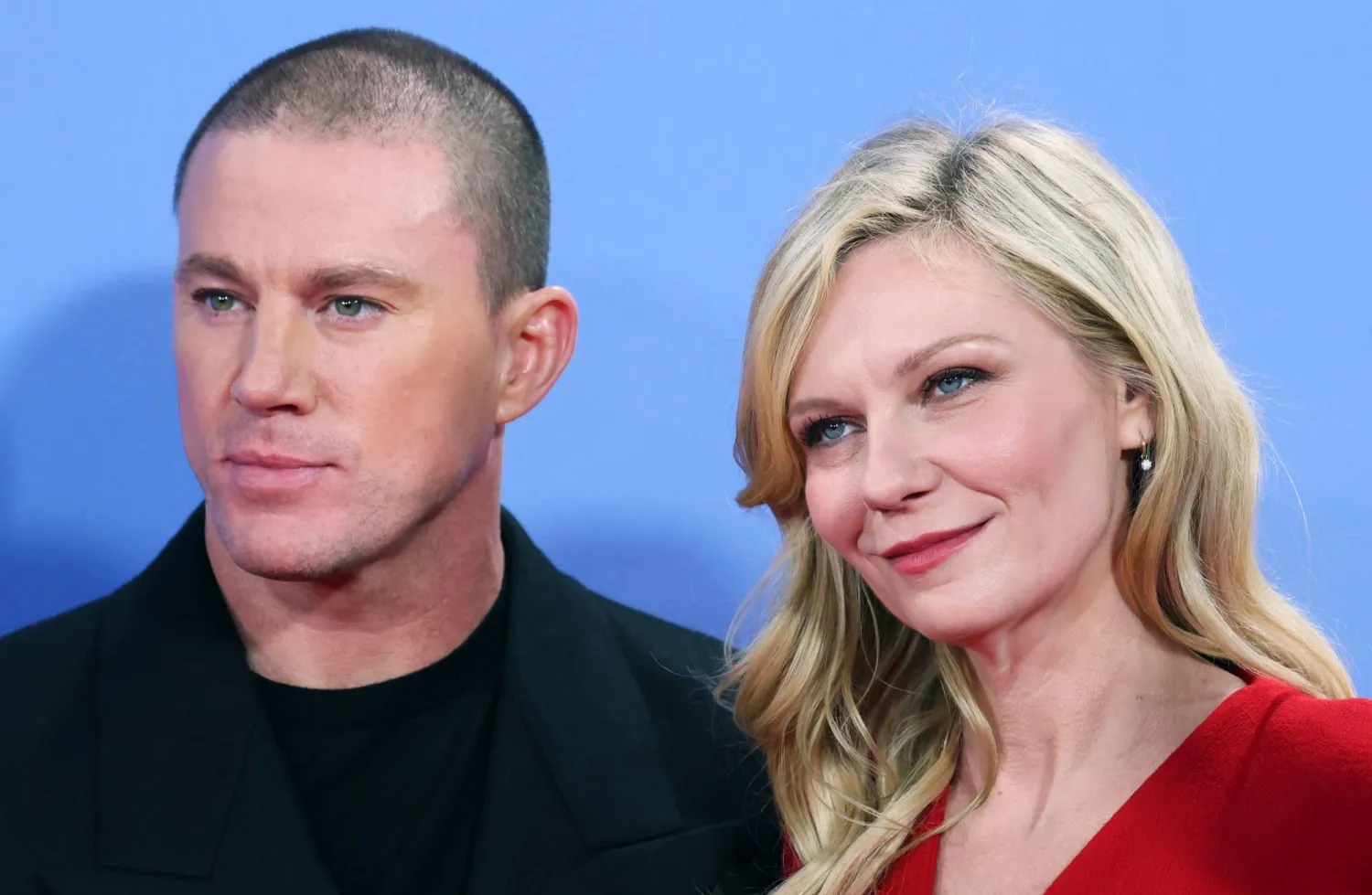 US actors Channing Tatum (L) and Kirsten Dunst pose on the red carpet while arriving for the screening of "Roofman" during the BFI London Film Festival, in London, Britain, 14 October 2025. (EPA)