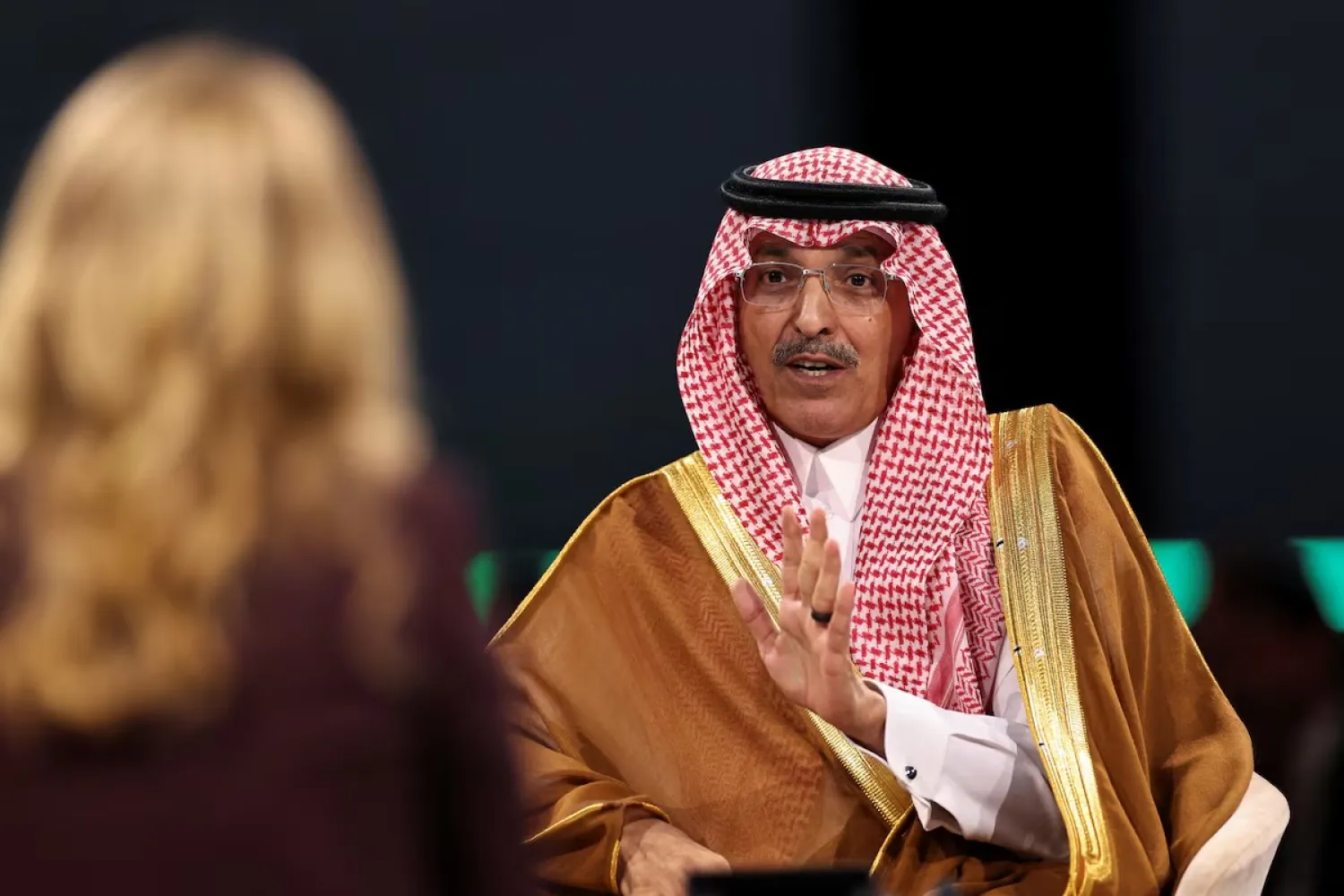 وزير المالية السعودي محمد الجدعان في منتدى مبادرة مستقبل الاستثمار (رويترز)