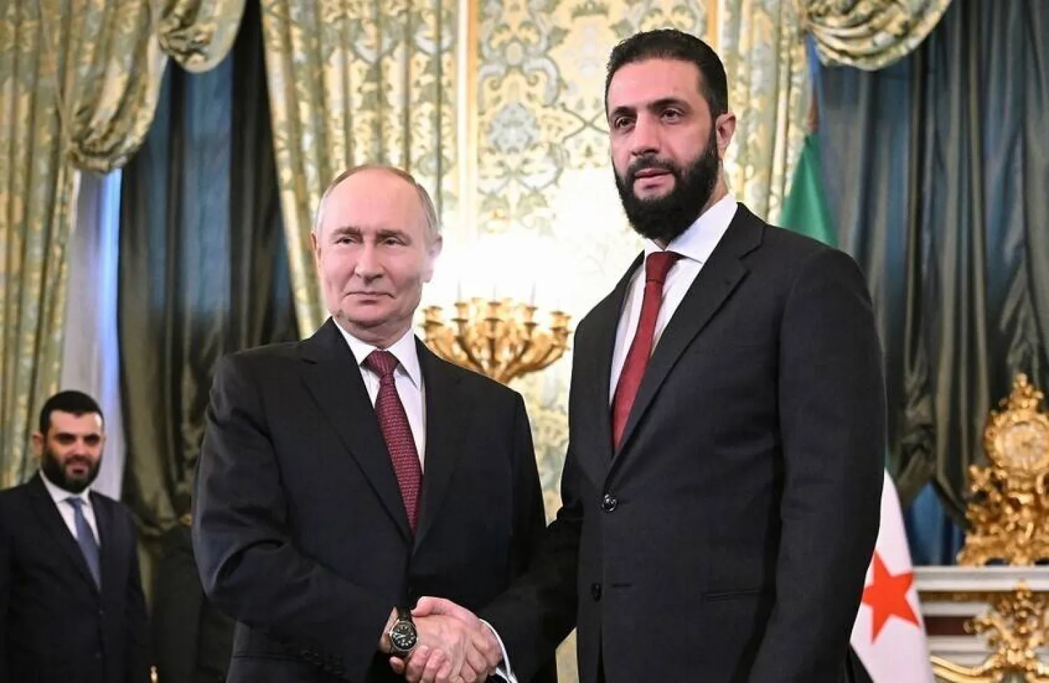 الرئيس الشرع في لقائه مع نظيره الروسي فلاديمير بوتين  في الكرملين اليوم (نوفوستي)