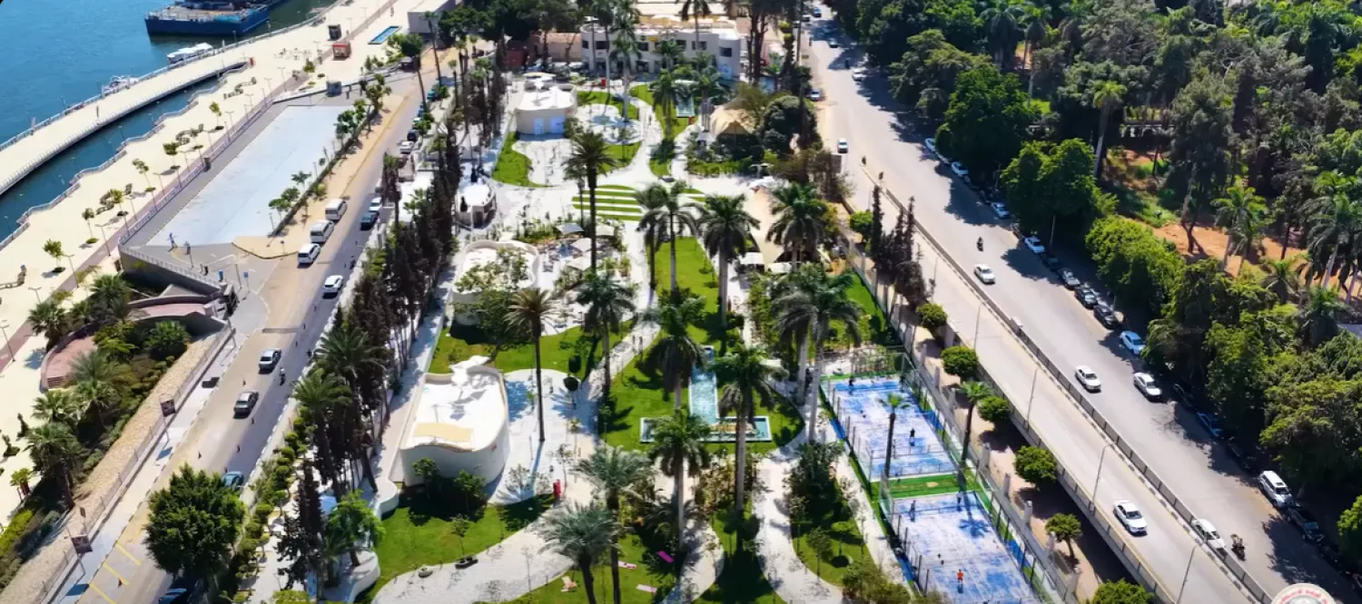 جانب من حديقة المسلة بعد تطويرها (الهيئة المصرية للاستعلامات)