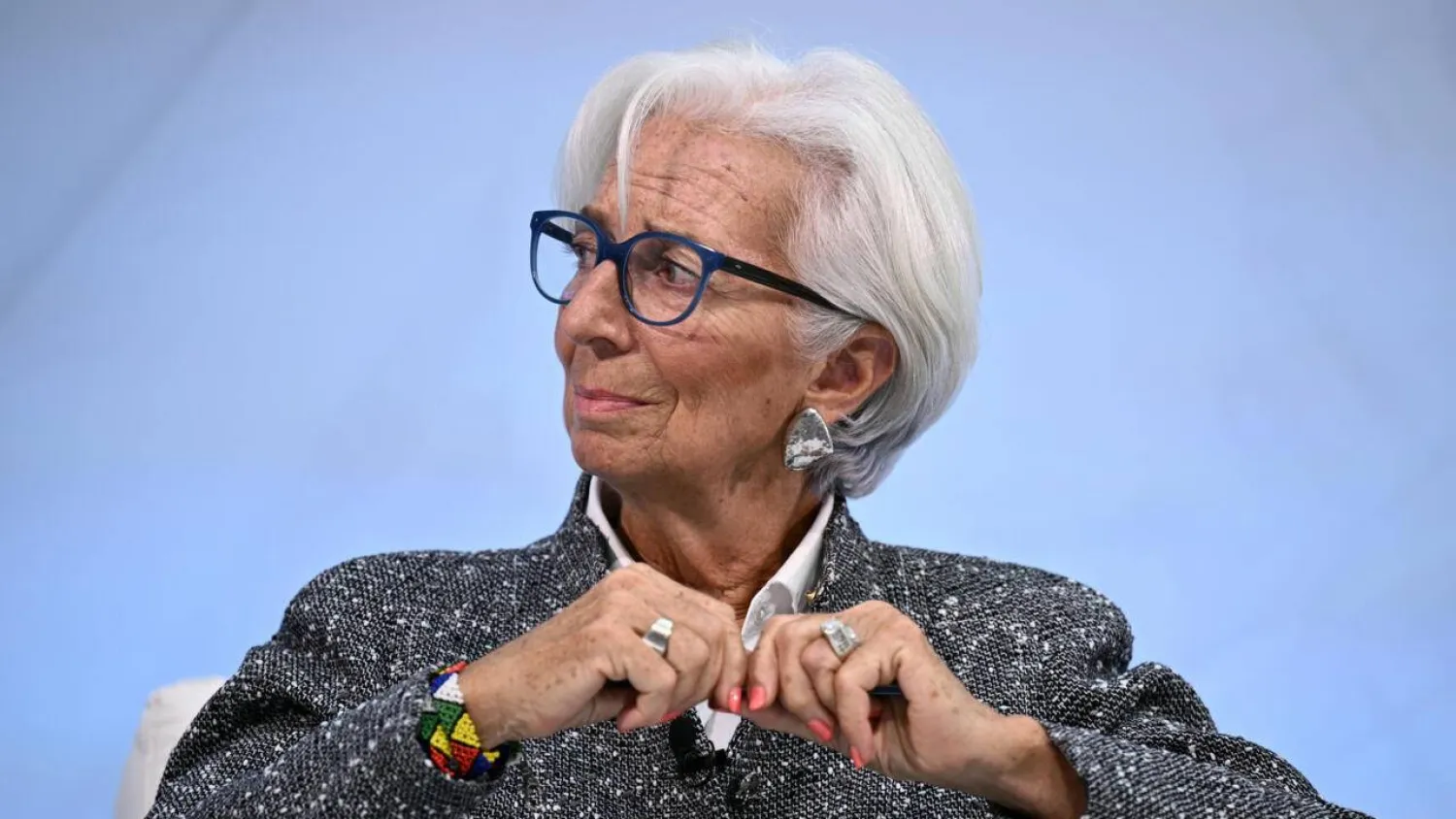 European Central Bank President Christine Lagarde said the effect of trade uncertainty had been less painful than feared. Brendan SMIALOWSKI / AFP