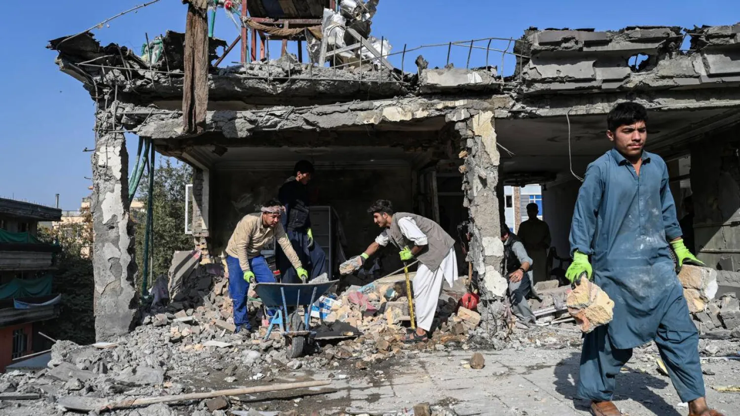 Several buildings in the Afghan capital were completely destroyed by explosions this week. Wakil KOHSAR / AFP

