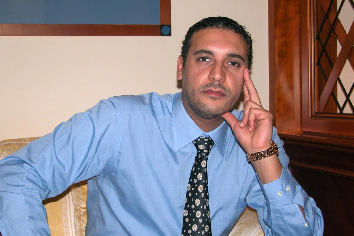 An undated picture allegedly found in the personal laptop of Hannibal Gadhafi and released by Libyan National Transitional Council (NTC) fighters on September 27, 2011 shows Hannibal Gadhafi, son of Libyan leader Moammar Gadhafi, at an unknown location. (AFP)  