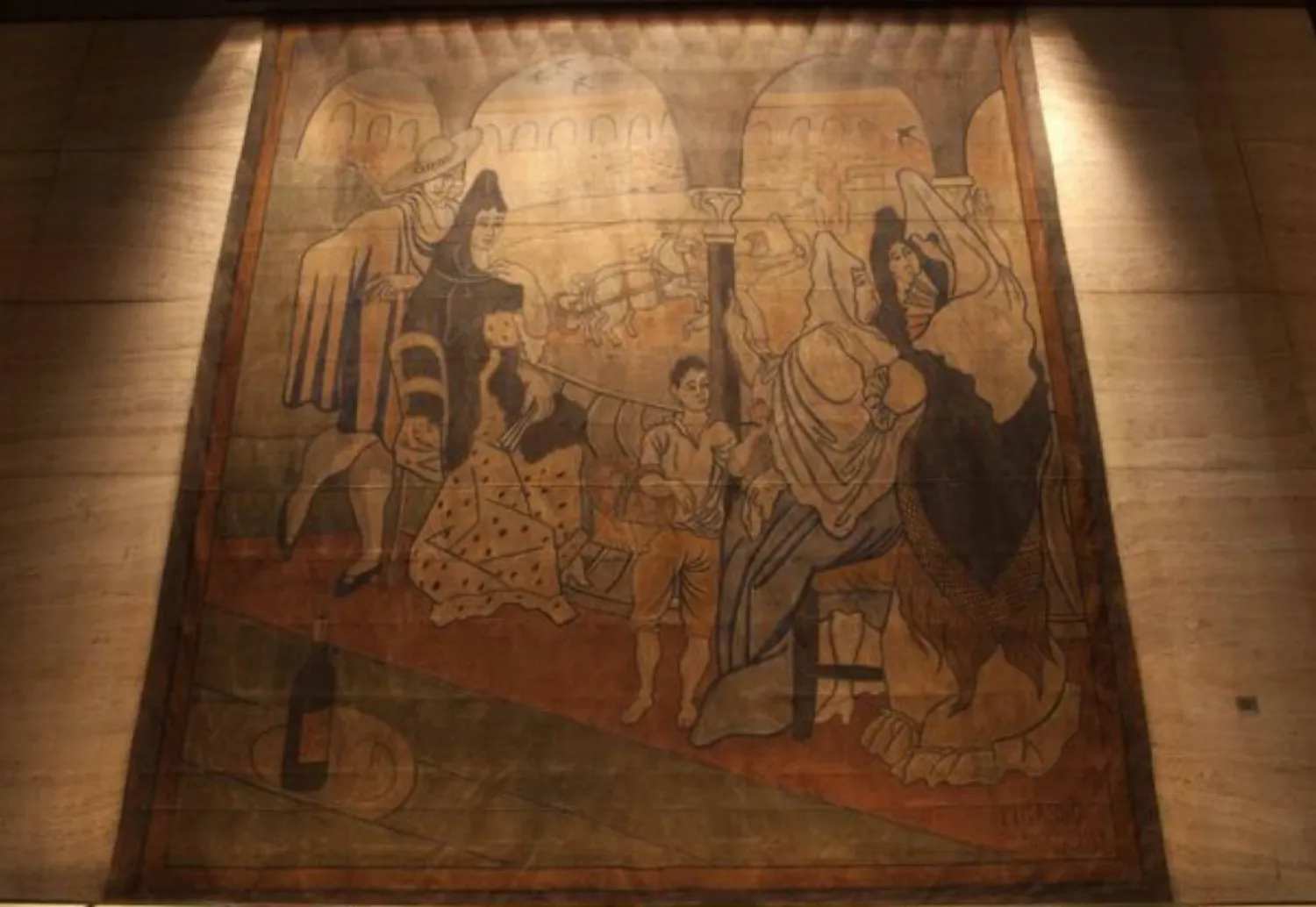 File Photo: A 19-by-20-foot theater curtain "Le Tricorne" painted by Pablo Picasso hangs at the Four Seasons restaurant in New York City, April 1, 2014. REUTERS/Mike Segar 