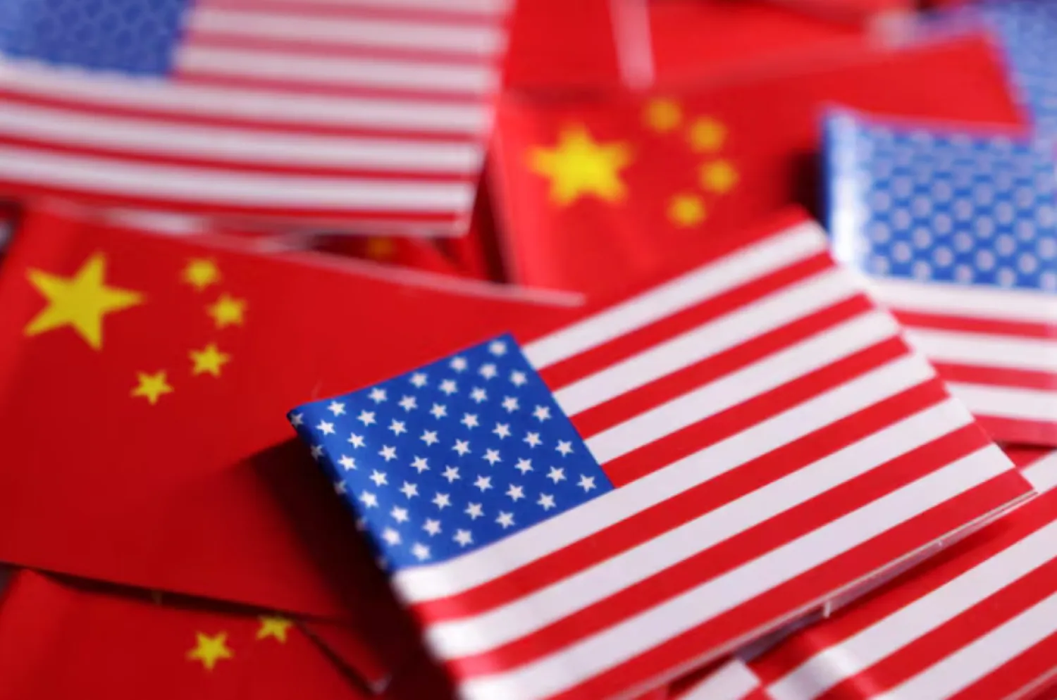 US and Chinese flags are seen in this illustration created on March 20, 2025. REUTERS/Dado Ruvic/Illustration/File Photo 