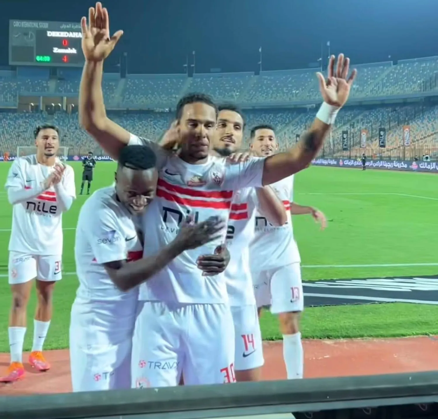 سيف الجزيري مهاجم الزمالك يحتفل بهدفه في ديكيداها (نادي الزمالك)