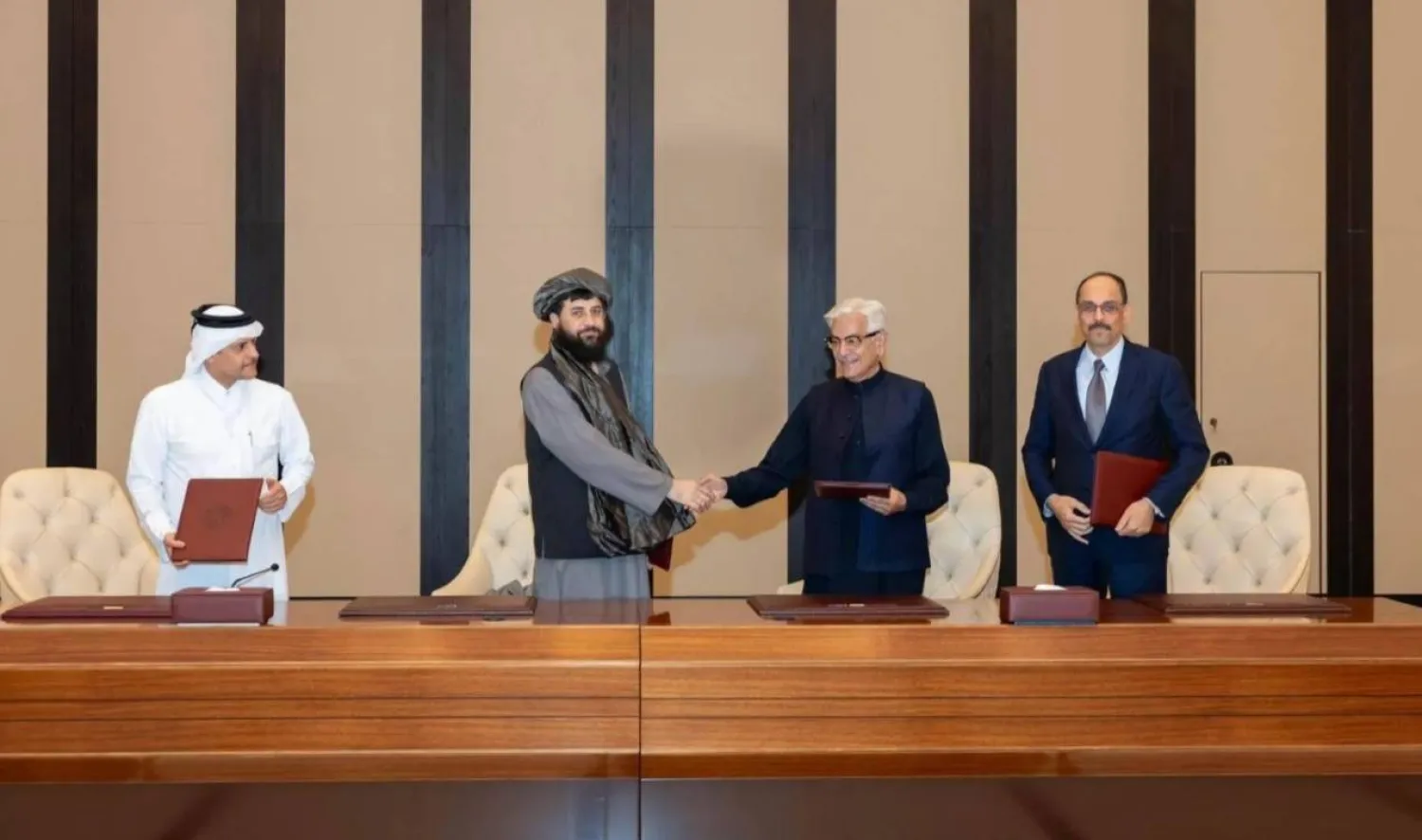 The sides agreed to establish mechanisms to consolidate lasting peace and stability. Photo: Qatari Foreign Ministry 