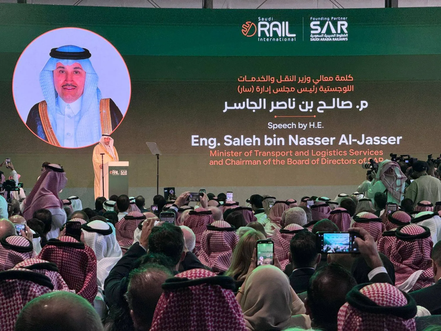 وزير النقل والخدمات اللوجيستية ورئيس مجلس إدارة الخطوط الحديدية السعودية «سار» المهندس صالح الجاسر (الشرق الأوسط)