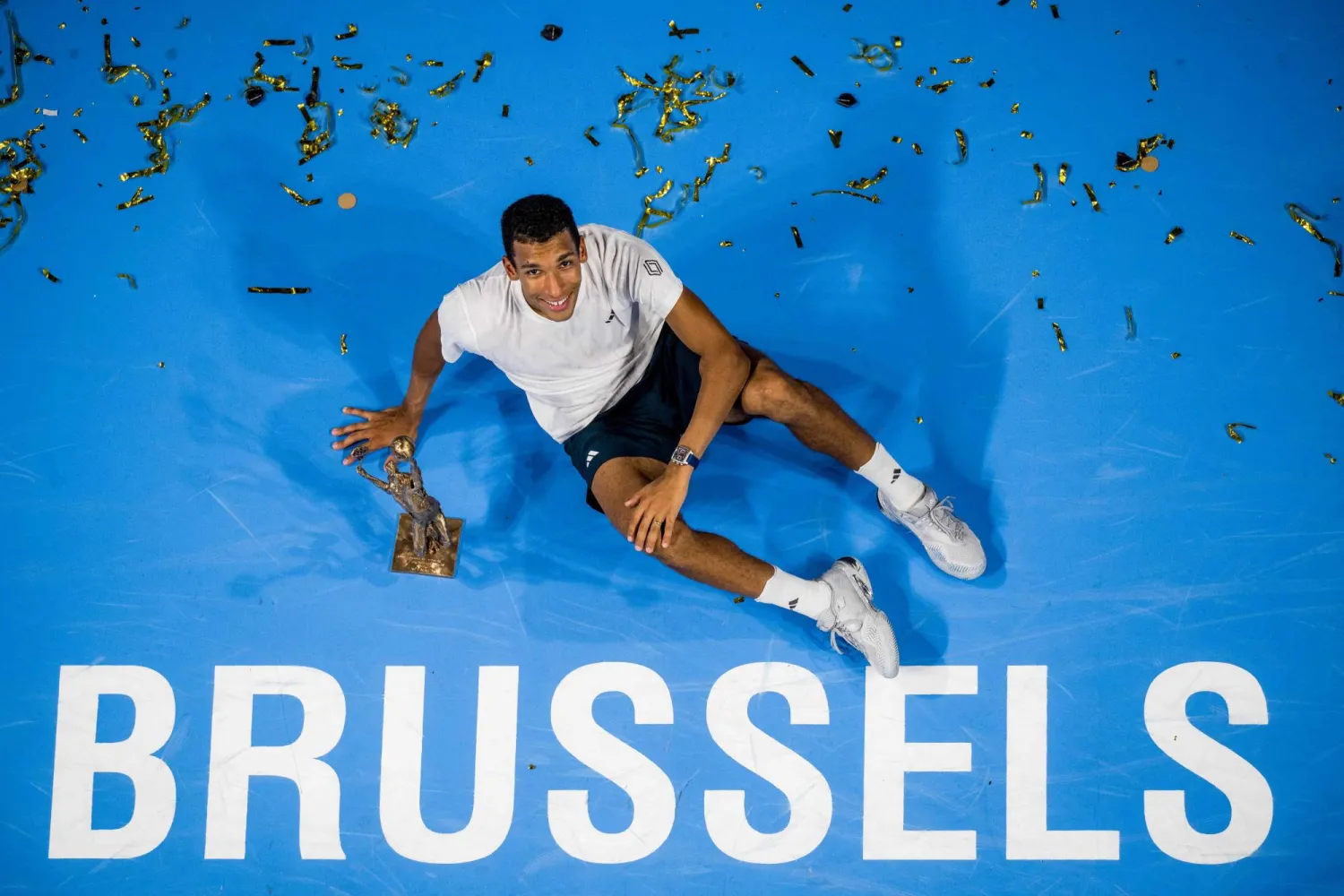 الكندي فيليكس أوجيه - ألياسيم بطل بروكسل (أ.ف.ب) 