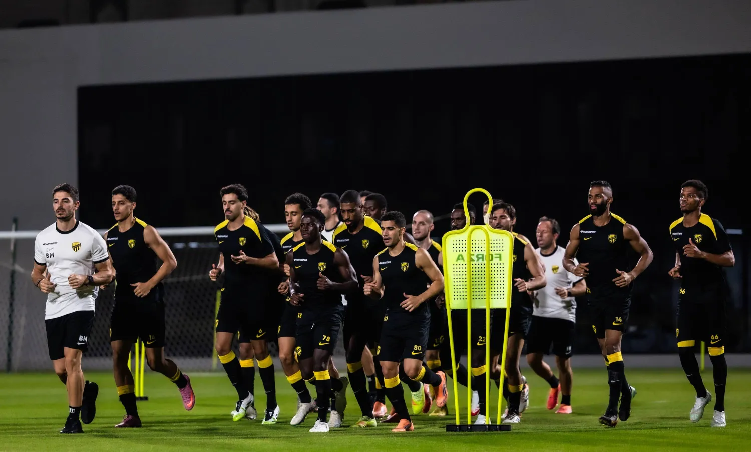 لاعبو الاتحاد خلال تدريباتهم الأخيرة في جدة (نادي الاتحاد)