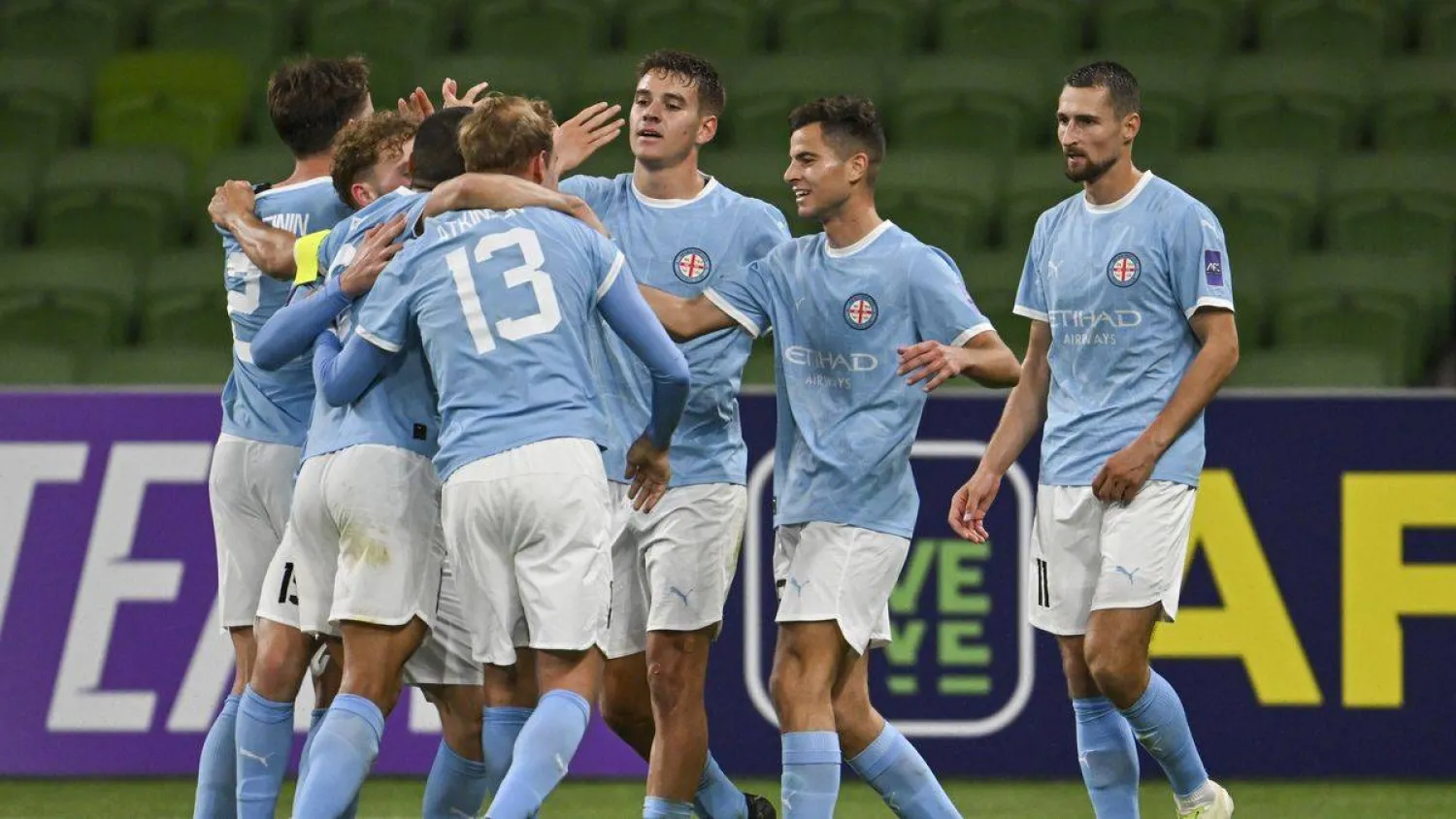 فرحة لاعبي ملبورن سيتي (الاتحاد الآسيوي)