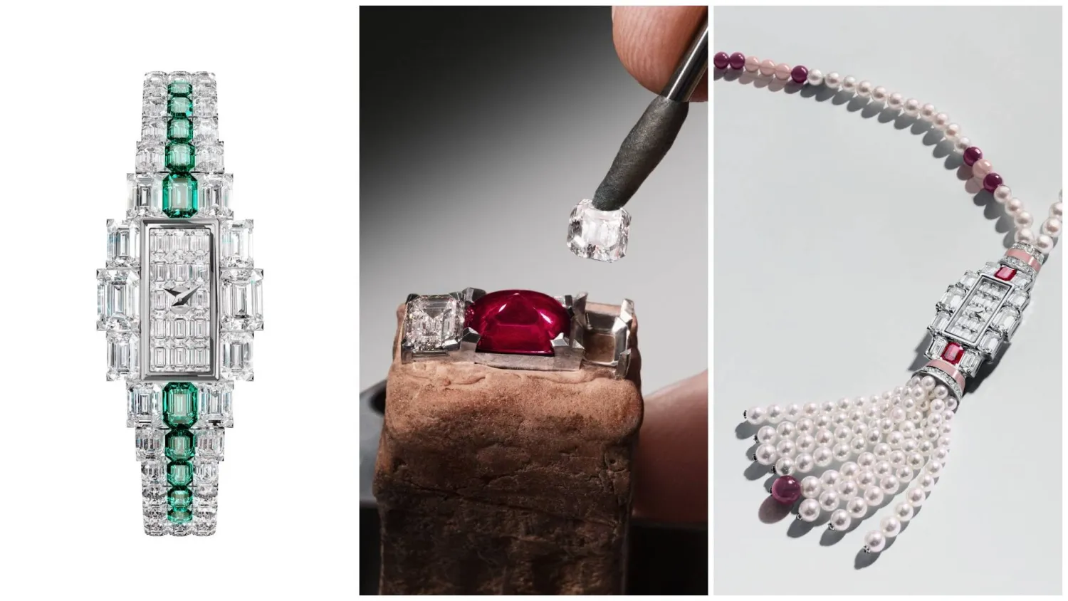 صُمّمت الساعة وقطعة المجوهرات لتلائم تماماً التركيب على السوار أو العقد الطويل (ڤاشرون كونستنتان)