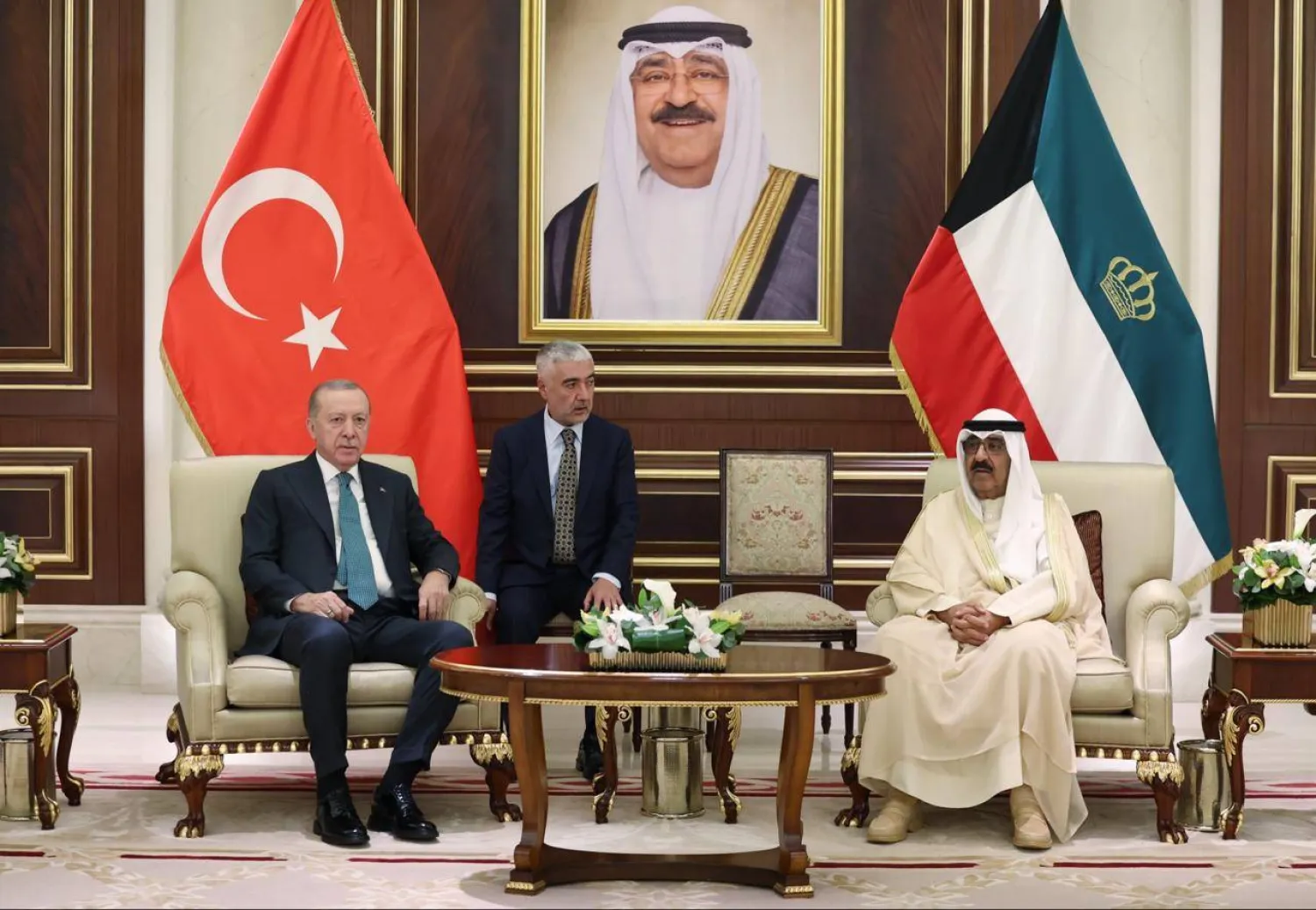 الشيخ مشعل الأحمد الصباح أمير الكويت والرئيس التركي رجب طيب إردوغان (الرئاسة التركية)
