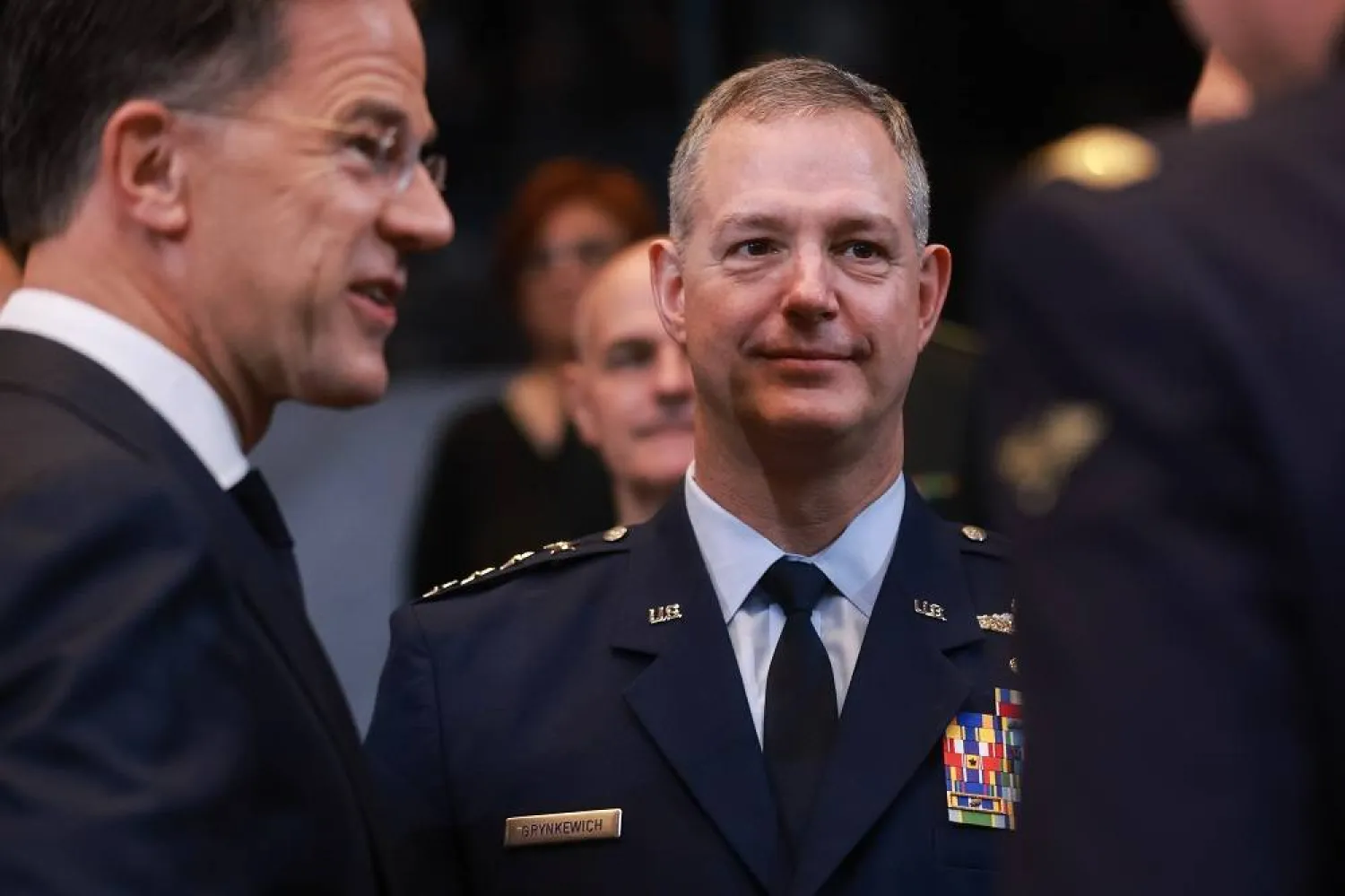 NATO Secretary General Mark Rutte (L) and Supreme Allied Commander Europe (SACEUR) General Alexus G. Grynkewich attend the NATO Ministers of Defense meeting in Brussels, Belgium, 15 October 2025. (EPA) 