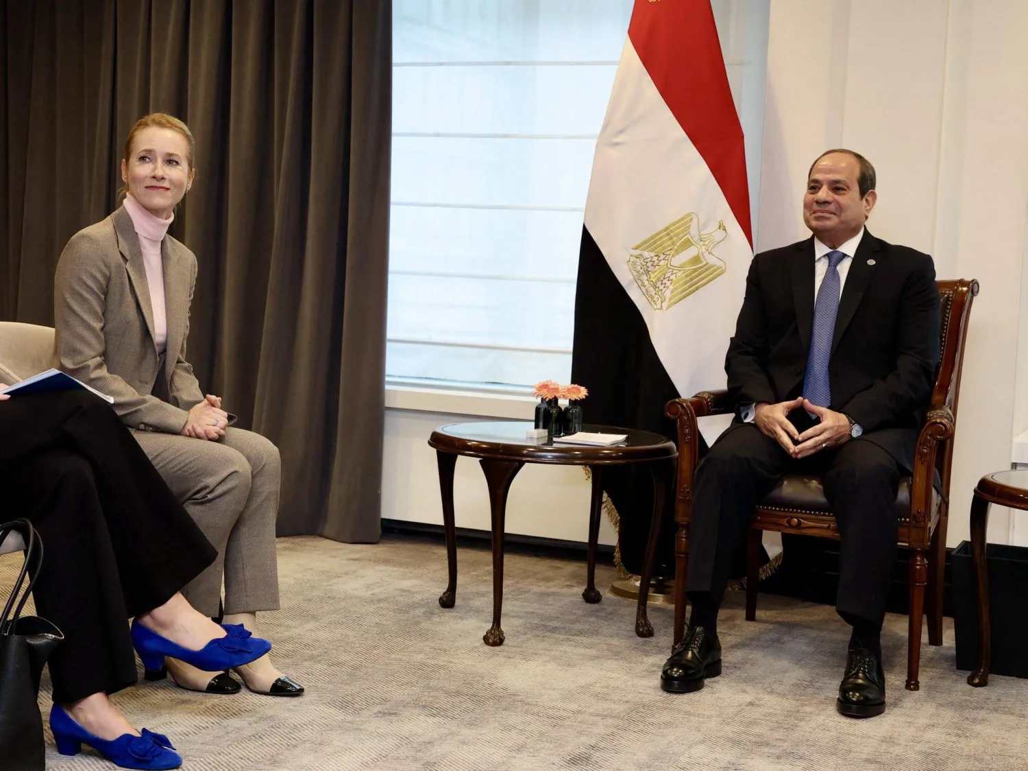 السيسي خلال لقاء مع كايا كالاس الممثلة العليا للاتحاد الأوروبي للشؤون الخارجية والسياسة الأمنية (حساب المسؤولة الأوروبية - إكس)