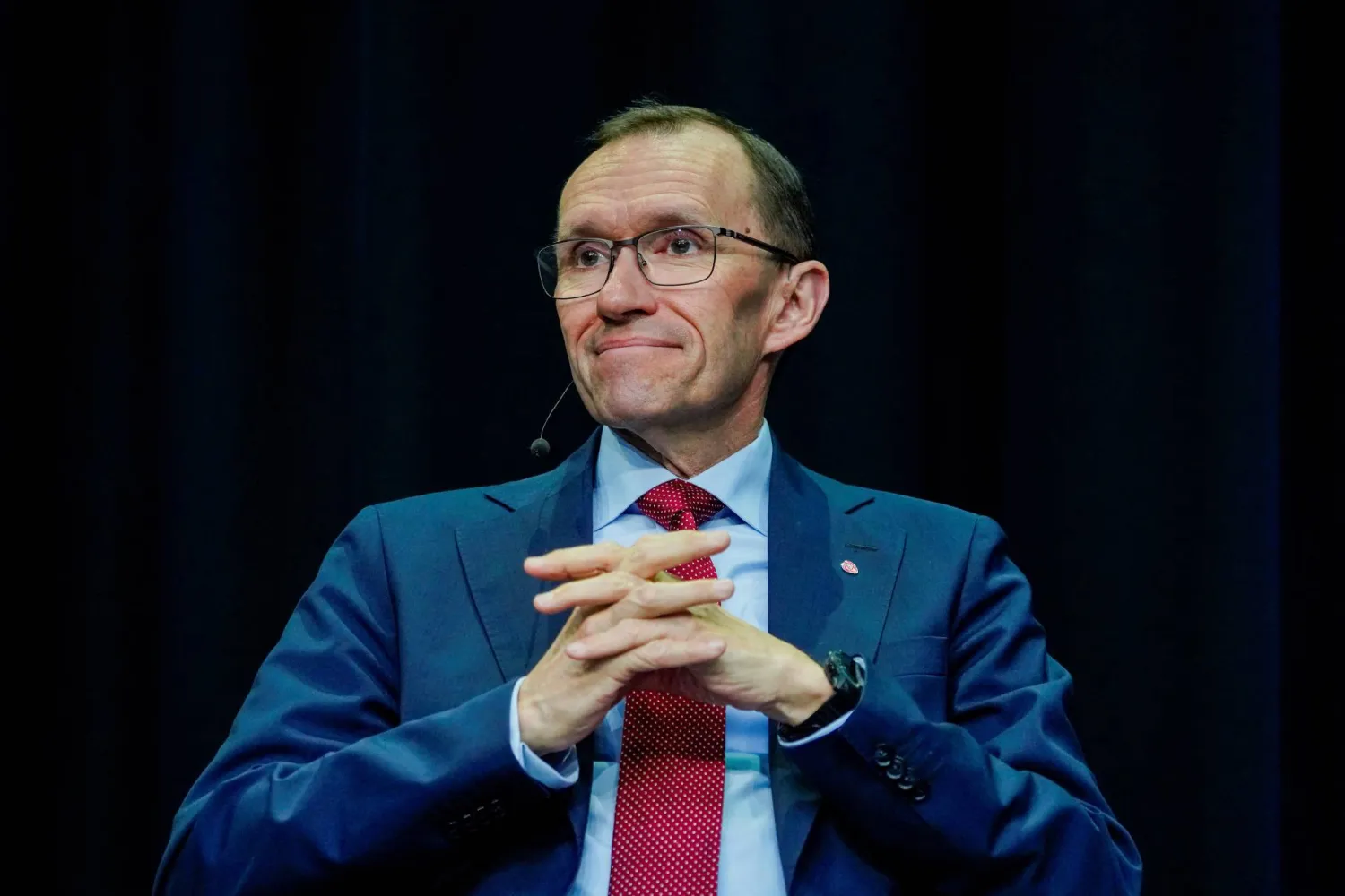 وزير الخارجية النرويجي إسبن بارت خلال فعالية في أوسلو يوم 2 أبريل 2025 (رويترز)