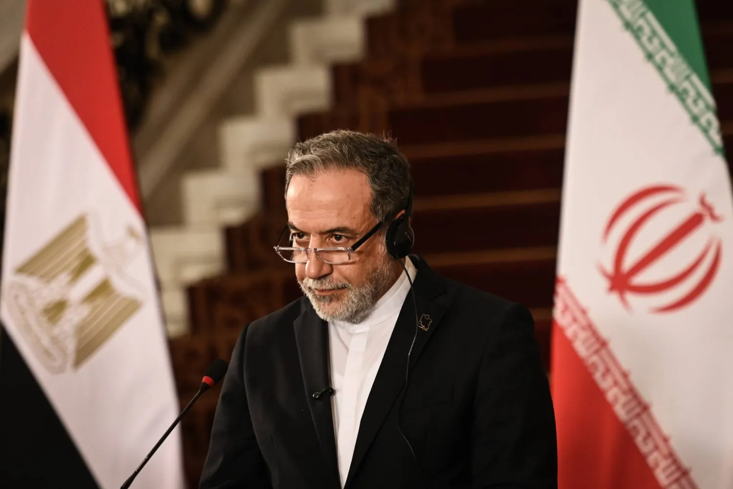 FILED - 09 September 2025, Egypt, Cairo: Iranian Foreign Minister Abbas Araghchi attends a press conference in Cairo. Photo: Stringer/dpa