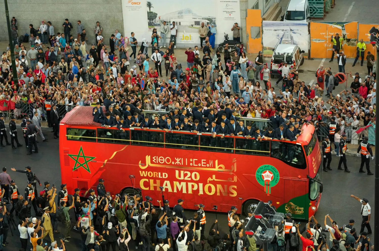 استقبال شعبي كبير لمنتخب شباب المغرب بعد إحرازه بطولة العالم (أ.ب)