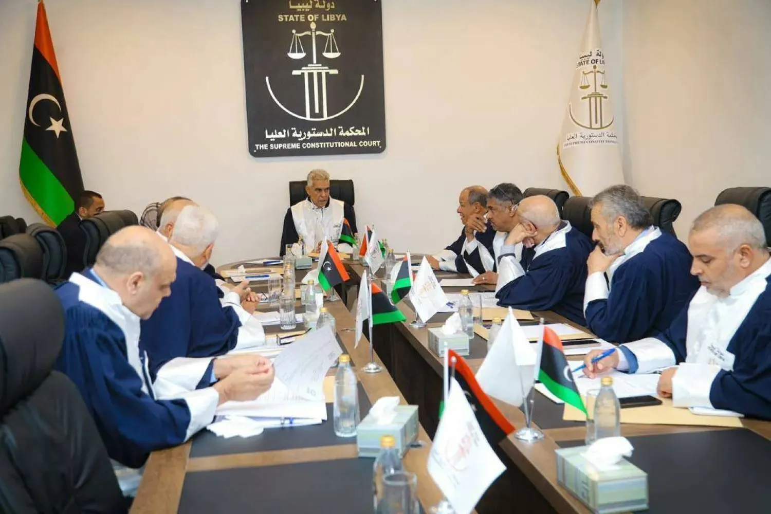 A meeting of the Constitutional Court in Benghazi earlier this month (Official Court Page)
