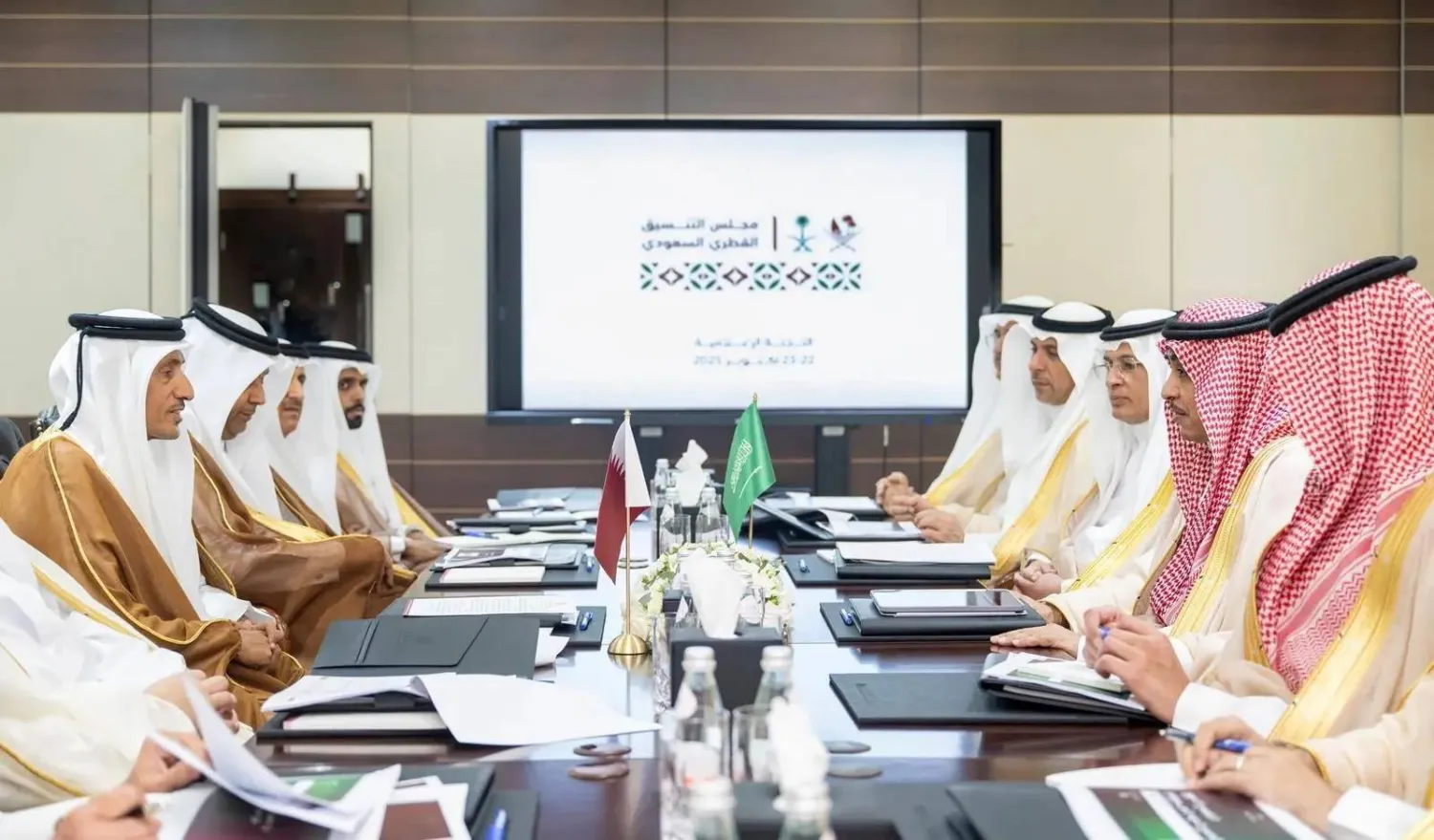 من اجتماع اللجنة الإعلامية المنبثقة عن «مجلس التنسيق السعودي - القطري» في الدوحة الخميس (واس)