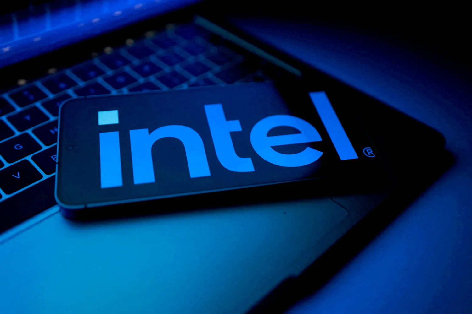 An Intel logo appears in this illustration created on August 25, 2025. (Reuters)