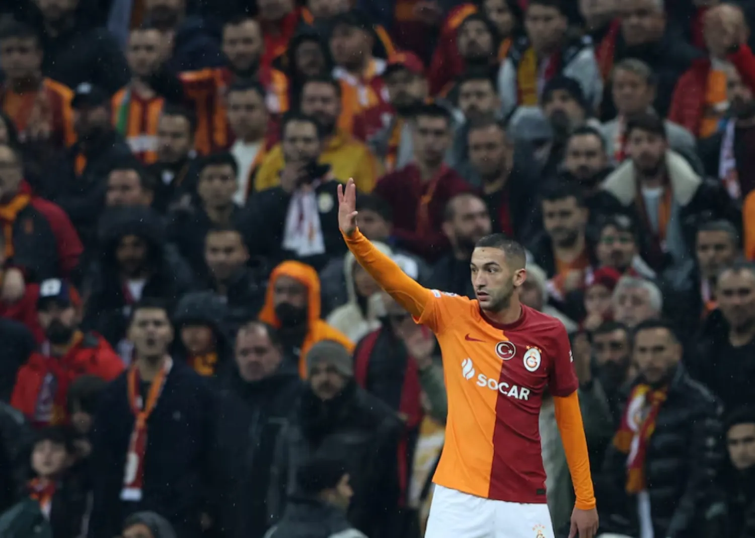  Champions League - Group A - Galatasaray v Manchester United - RAMS Park, Istanbul, Turkey - November 29, 2023 Galatasaray's Hakim Ziyech reacts - REUTERS
