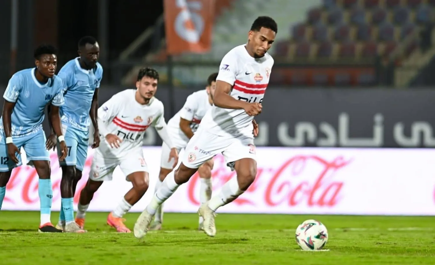 سيف الدين الجزيري لحظة تسجيله هدف الفوز للزمالك (نادي الزمالك)