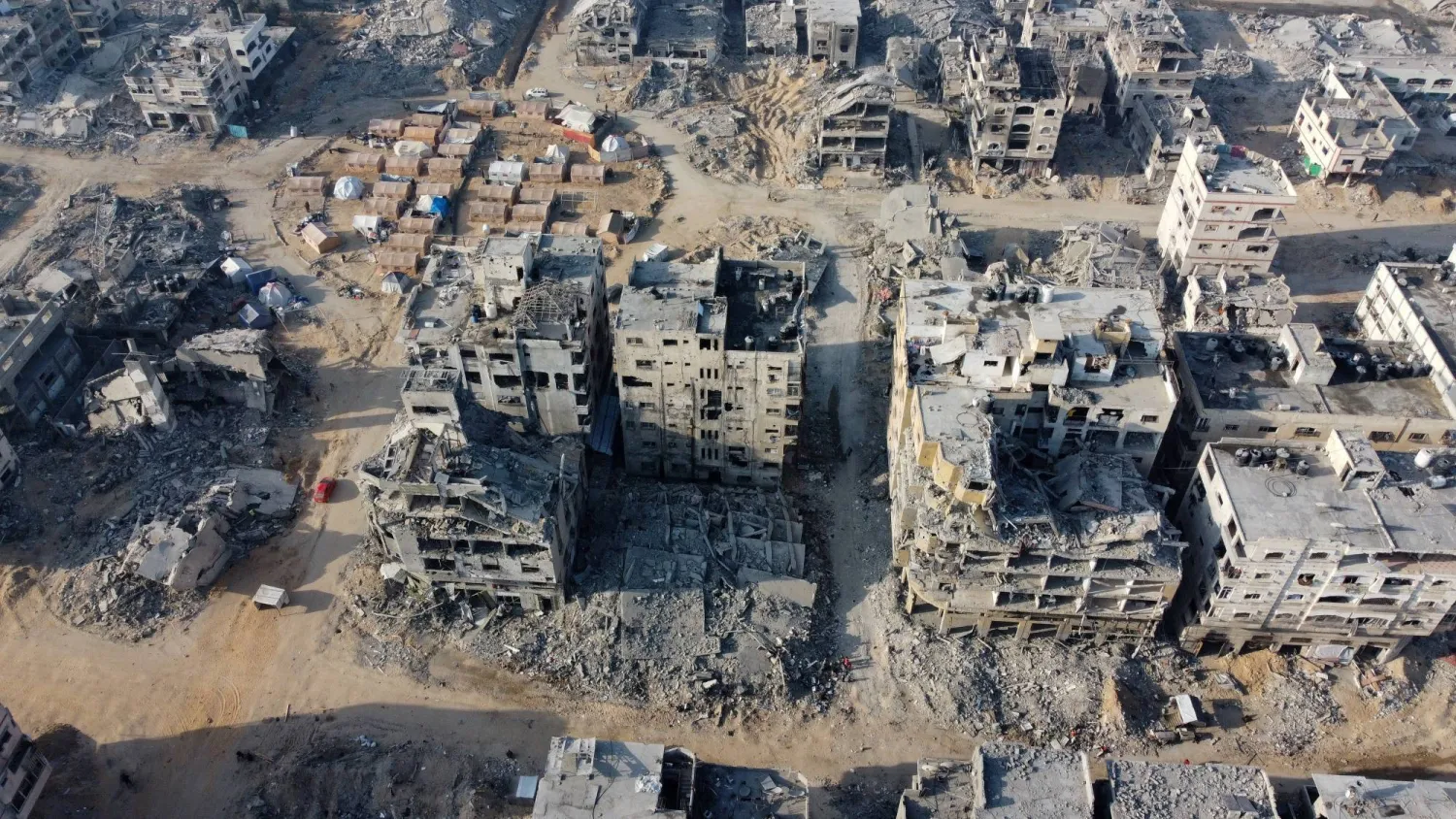 Drone image shows destruction in a residential neighborhood in Gaza City – Reuters
