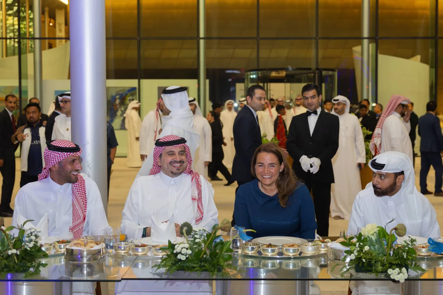 الأمير فهد بن جلوي رئيس البعثة السعودية لدى حضوره حفل العشاء الرسمي (الشرق الأوسط)