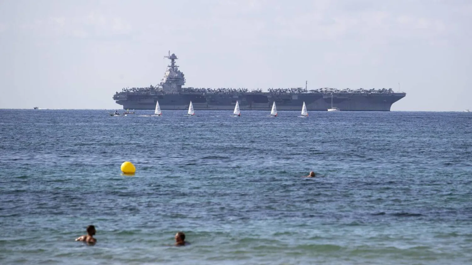 The aircraft carrier USS Gerald R Ford will be part of Washington's expanded military presence. Jaime REINA / AFP
