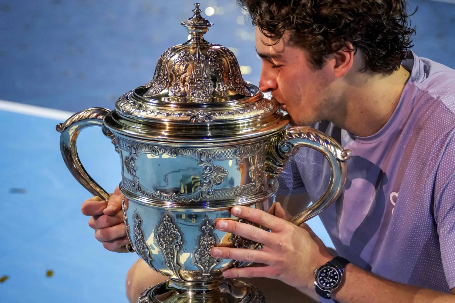 البرازيلي الشاب جواو فونسيكا بطل بازل (أ.ف.ب)