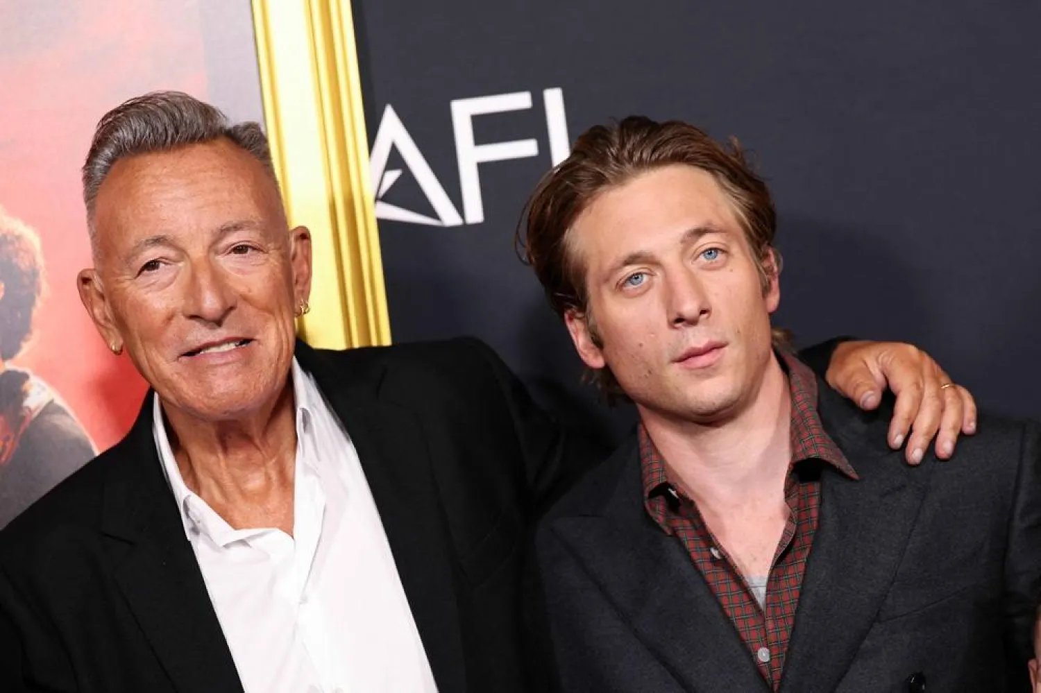  US singer Bruce Springsteen (L) and US actor Jeremy Allen White attend the AFI opening night premiere of "Springsteen: Deliver Me From Nowhere" at the TCL Chinese Theatre in Hollywood, California on October 22, 2025. (AFP) 
