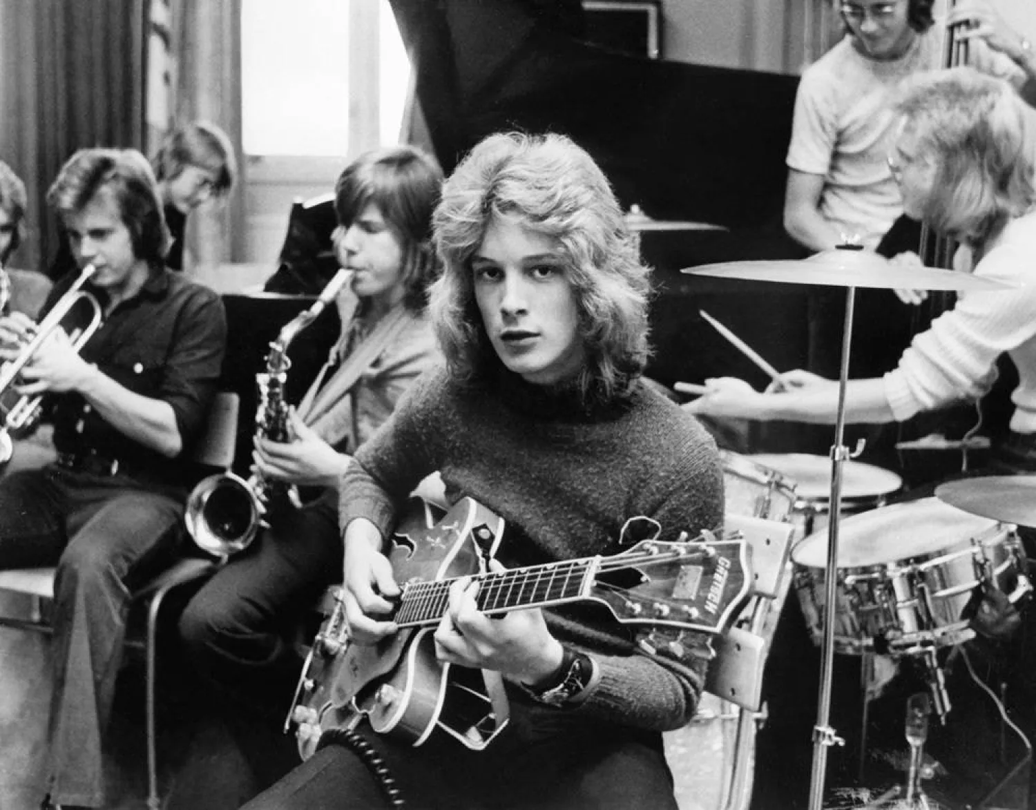 Young Swedish actor and musician Bjorn Andresen, plays guitar with a pop music band, 30 September 1971 in Stockholm, Sweden. (AFP)