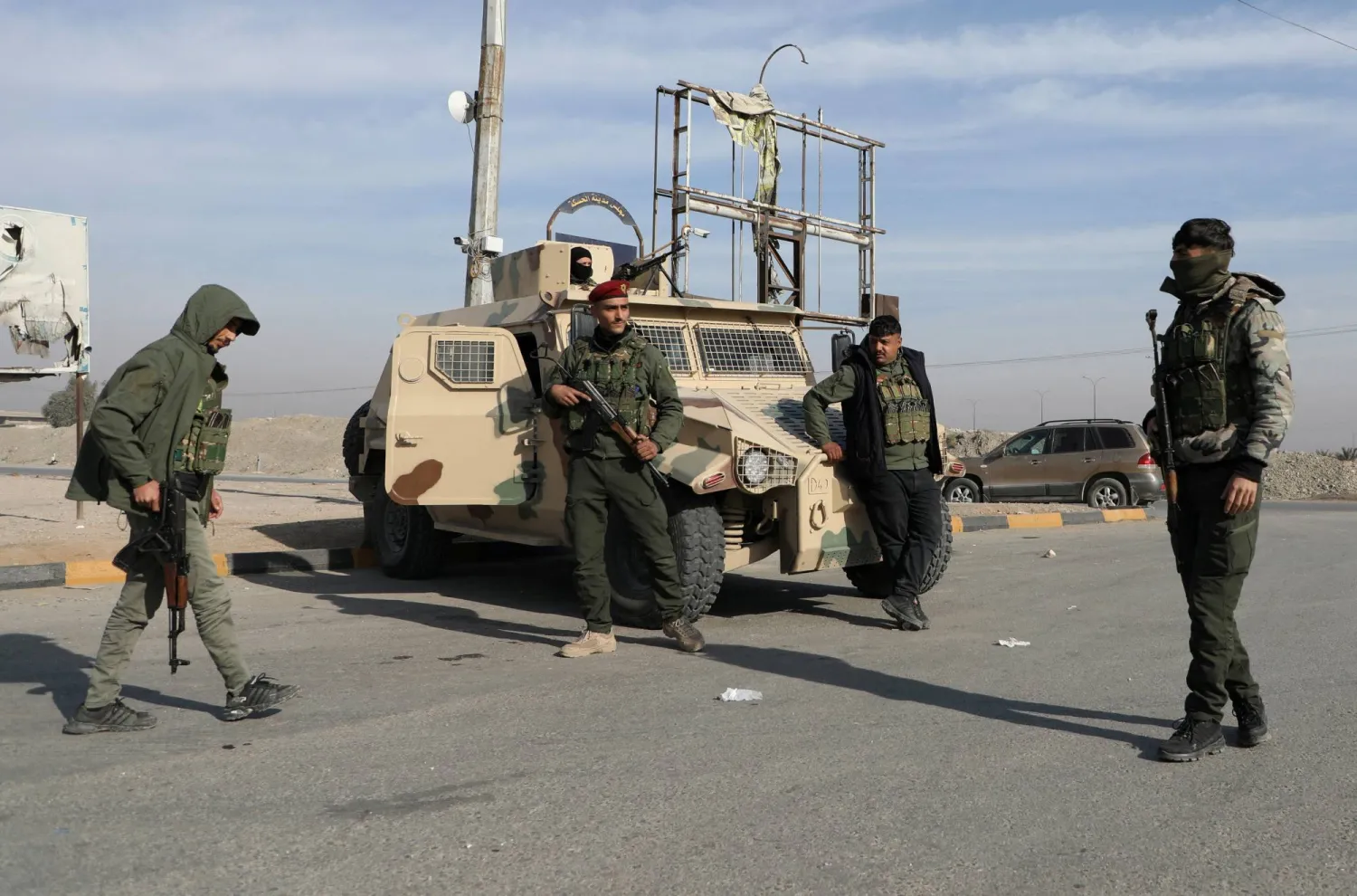 عناصر من «قسد» في محافظة حلب شمال سوريا (أ.ف.ب)