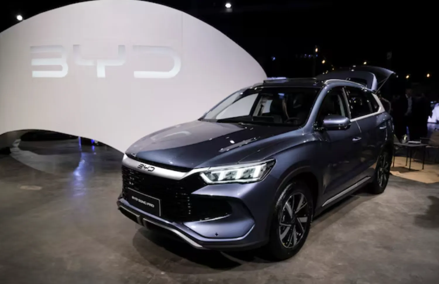 A BYD Song Pro electric vehicle is displayed during the launch event of Chinese electric vehicle (EV) maker BYD in Buenos Aires, Argentina, October 8, 2025. REUTERS/Alessia Maccioni/File Photo 