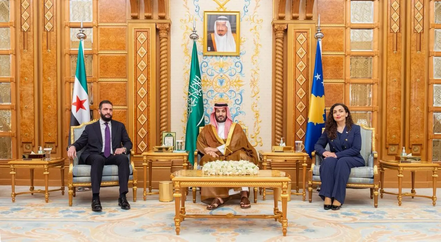 لقاء ثلاثي في الرياض جمع ولي العهد السعودي والرئيس السوري ورئيسة كوسوفو (واس)