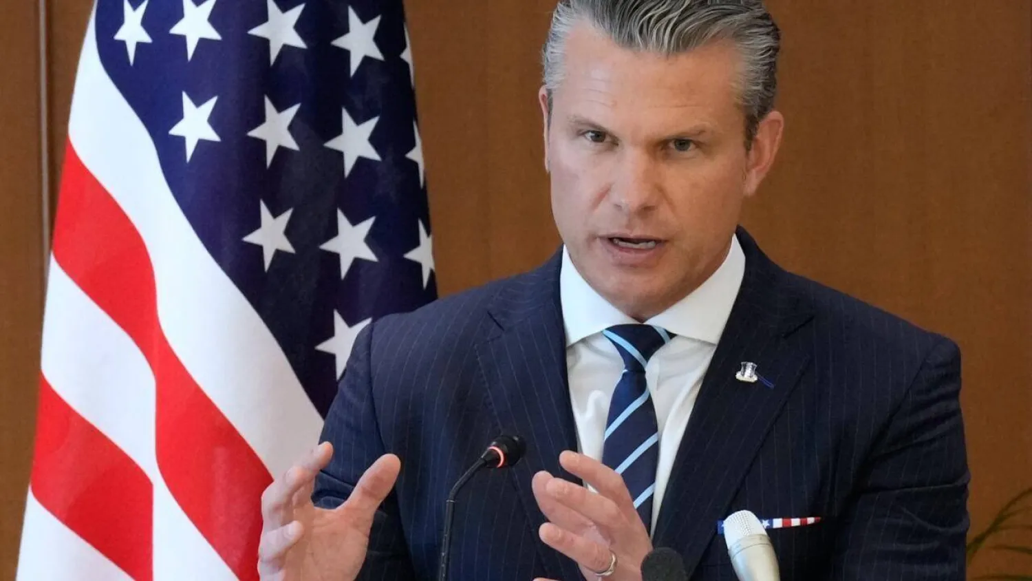 US Secretary of Defense Pete Hegseth said the vessel struck in the eastern Pacific on Wednesday was 'involved in illicit narcotics smuggling, was transiting along a known narco-trafficking route, and carrying narcotics'. Eugene Hoshiko / POOL/AFP
