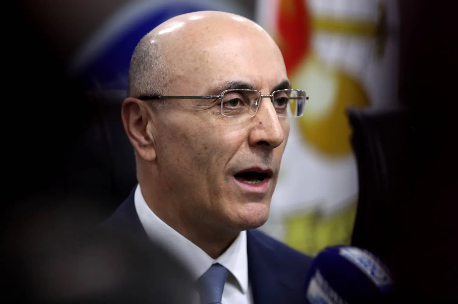 Lebanese Interior and Municipalities Minister Ahmad al-Hajjar addresses a press conference at the headquarters of the Information Branch in Beirut, Lebanon, 15 September 2025. EPA/WAEL HAMZEH