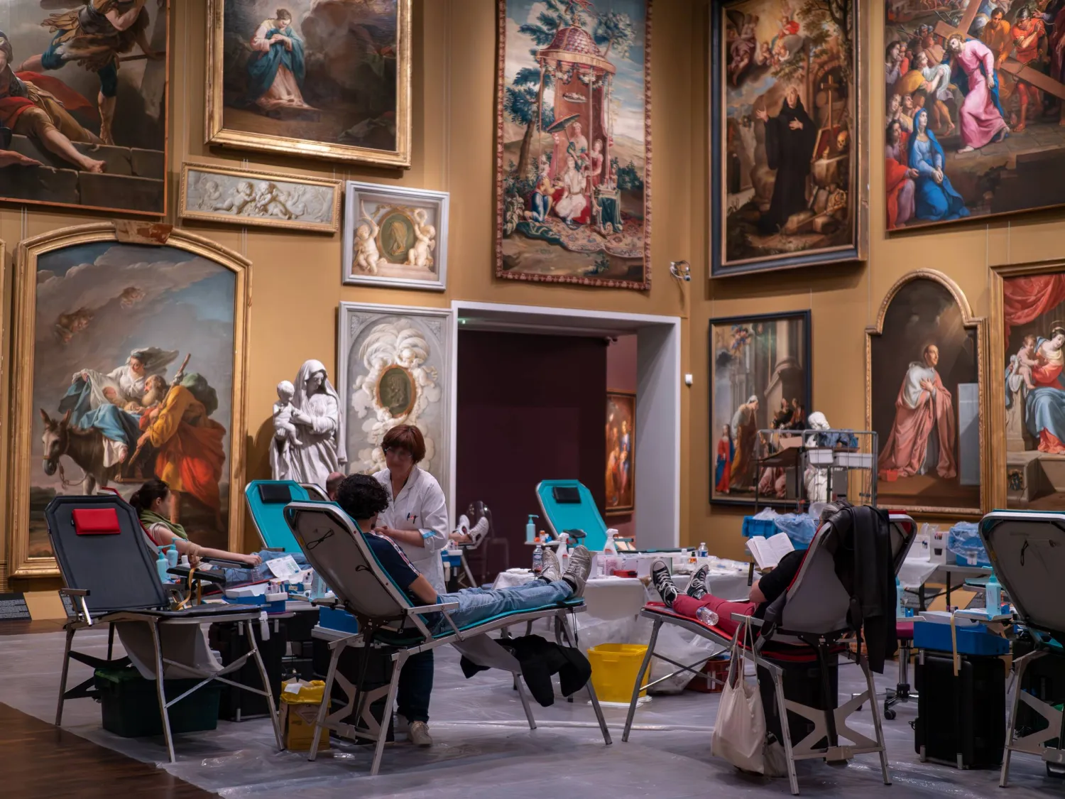 التبرع بالدم في متحف الفنون الجميلة بأورليان في فرنسا (جميل للفنون)