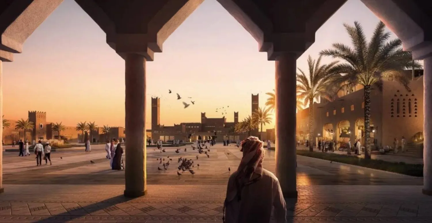 خلال تنفيذ المرحلة الأولى من أكبر مشروع تراثي وثقافي في العالم لتطوير «الدرعية التاريخية» (واس)