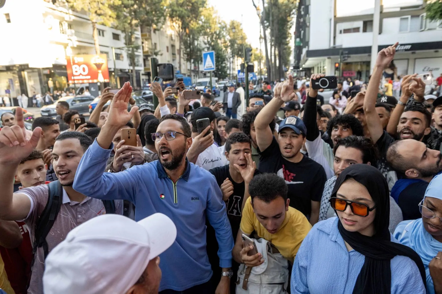 جانب من احتجاجات «جيل زد 212» في العاصمة الرباط (إ.ب.أ)