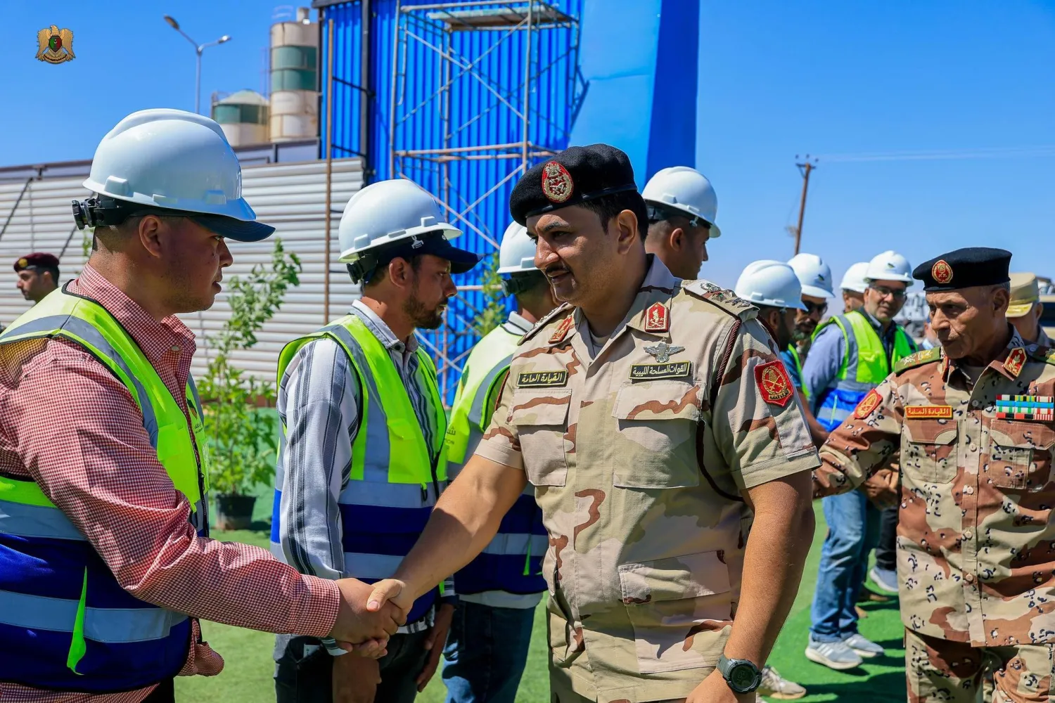 Deputy commander of the Libyan National Army (LNA) Saddam Haftar during his visit to Sabha and laying of the foundation stone. (General Command)
